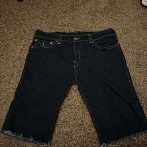 True Religion Men's Dark Blue Jean Shorts Mens “36”